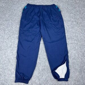 VTG Nike Track Pants Mens‎ XL Blue Lined Jogger Pockets Warmup Ankle Zip 90s